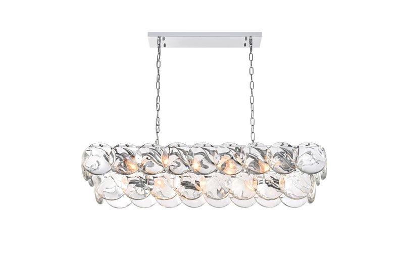 Charlotte 42" 17-Light Linear Chandelier in Chrome And Clear