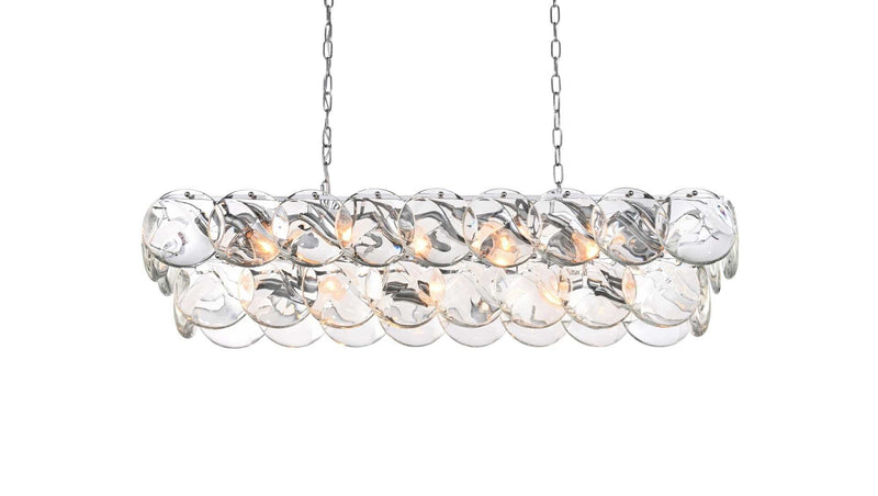 Charlotte 42" 17-Light Linear Chandelier in Chrome And Clear