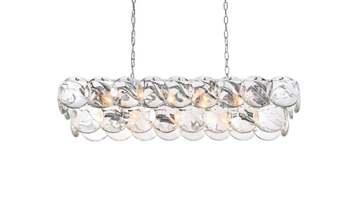 Charlotte 42" 17-Light Linear Chandelier in Chrome And Clear