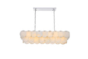Charlotte 42" 17-Light Linear Chandelier in Chrome And Frosted White