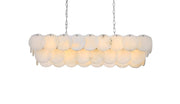 Charlotte 42" 17-Light Linear Chandelier in Chrome And Frosted White