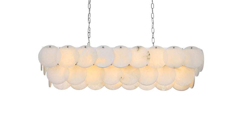 Charlotte 42" 17-Light Linear Chandelier in Chrome And Frosted White