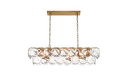 Charlotte 42" 17-Light Linear Chandelier in Satin Gold And Clear