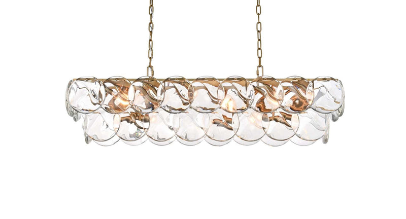 Charlotte 42" 17-Light Linear Chandelier in Satin Gold And Clear
