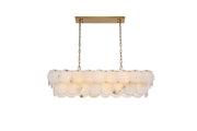 Charlotte 42" 17-Light Linear Chandelier in Satin Gold And Frosted White
