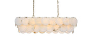 Charlotte 42" 17-Light Linear Chandelier in Satin Gold And Frosted White