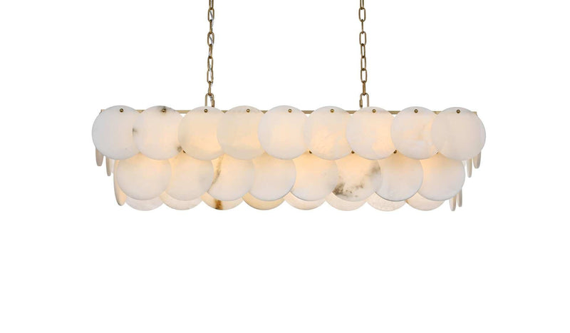 Charlotte 42" 17-Light Linear Chandelier in Satin Gold And Frosted White