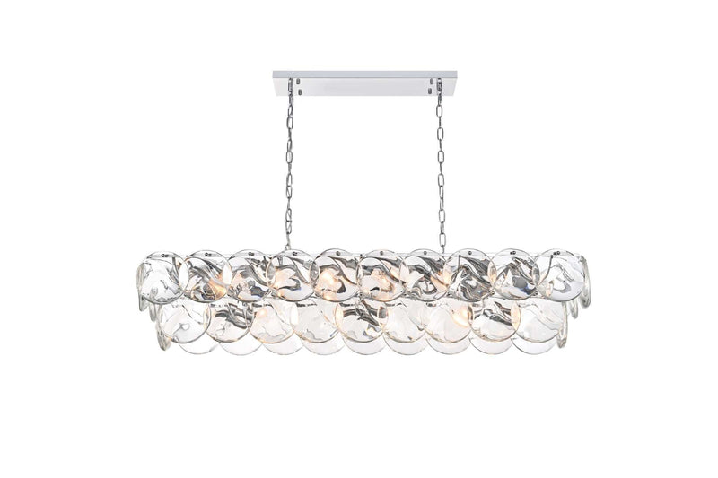 Charlotte 48" 20-Light Linear Chandelier in Chrome And Clear