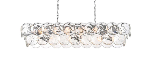 Charlotte 48" 20-Light Linear Chandelier in Chrome And Clear