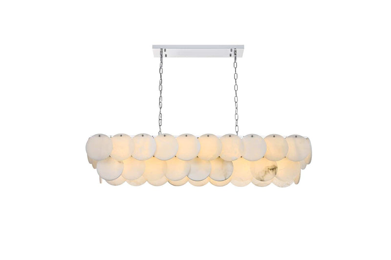 Charlotte 48" 20-Light Linear Chandelier in Chrome And Frosted White
