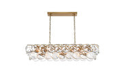 Charlotte 48" 20-Light Linear Chandelier in Satin Gold And Clear