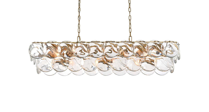 Charlotte 48" 20-Light Linear Chandelier in Satin Gold And Clear