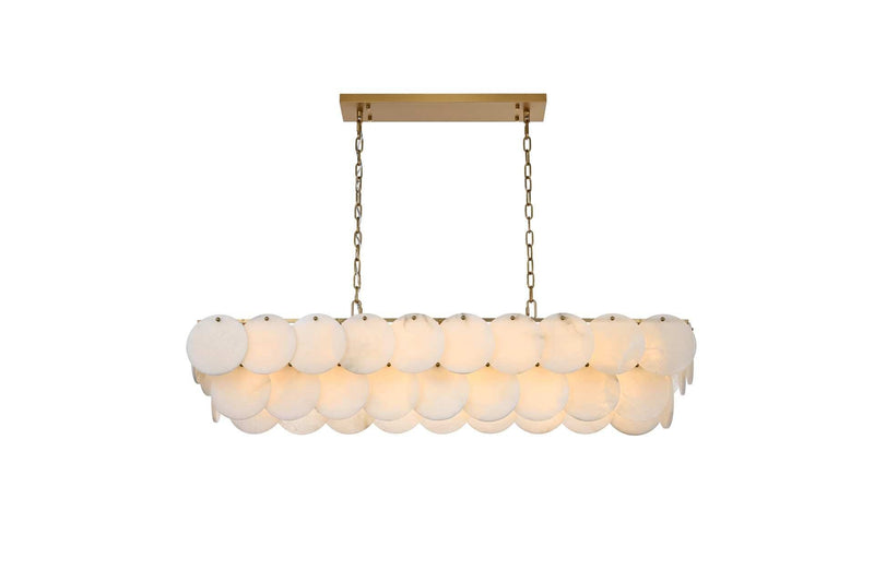 Charlotte 48" 20-Light Linear Chandelier in Satin Gold And Frosted White