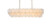 Charlotte 48" 20-Light Linear Chandelier in Satin Gold And Frosted White