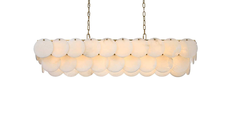 Charlotte 48" 20-Light Linear Chandelier in Satin Gold And Frosted White