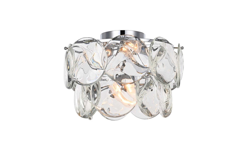 Charlotte 16" 6-Light Flush Mount in Chrome And Clear
