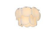 Charlotte 16" 6-Light Flush Mount in Chrome And Frosted White