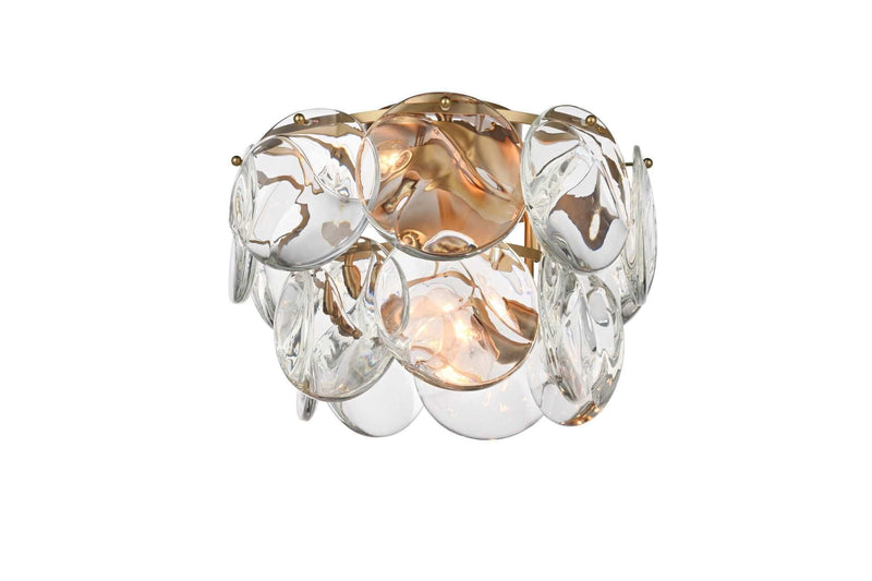 Charlotte 16" 6-Light Flush Mount in Satin Gold And Clear