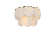 Charlotte 16" 6-Light Flush Mount in Satin Gold And Frosted White