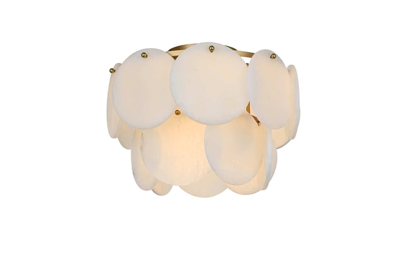 Charlotte 16" 6-Light Flush Mount in Satin Gold And Frosted White