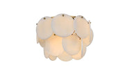 Charlotte 16" 6-Light Flush Mount in Satin Gold And Frosted White