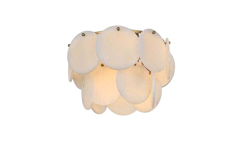 Charlotte 16" 6-Light Flush Mount in Satin Gold And Frosted White