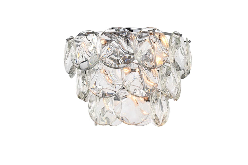 Charlotte 20" 12-Light Flush Mount in Chrome And Clear