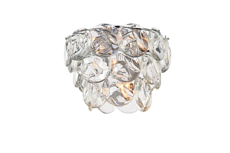 Charlotte 20" 12-Light Flush Mount in Chrome And Clear