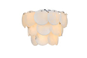 Charlotte 20" 12-Light Flush Mount in Chrome And Frosted White
