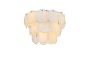 Charlotte 20" 12-Light Flush Mount in Chrome And Frosted White