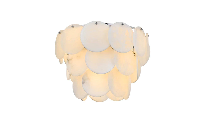 Charlotte 20" 12-Light Flush Mount in Chrome And Frosted White