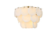 Charlotte 20" 12-Light Flush Mount in Satin Gold And Frosted White