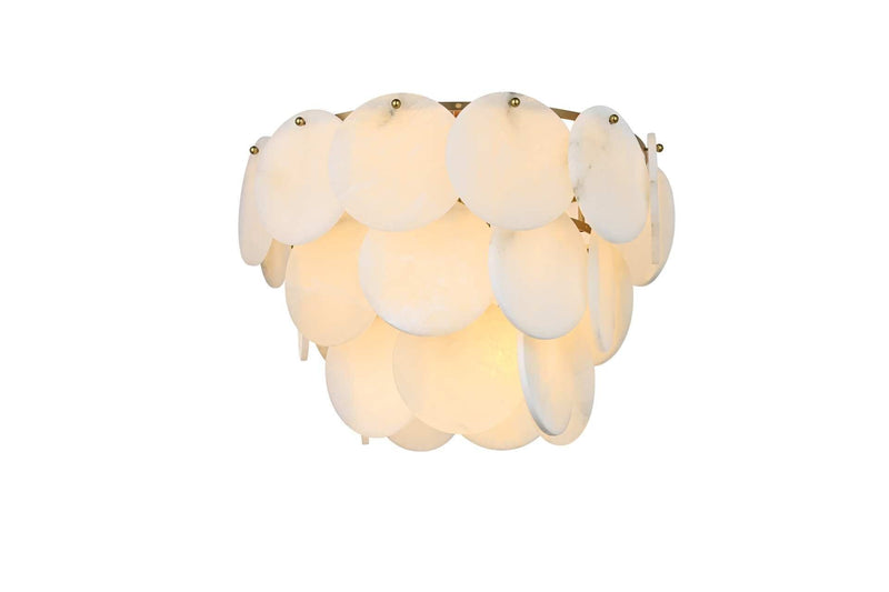 Charlotte 20" 12-Light Flush Mount in Satin Gold And Frosted White