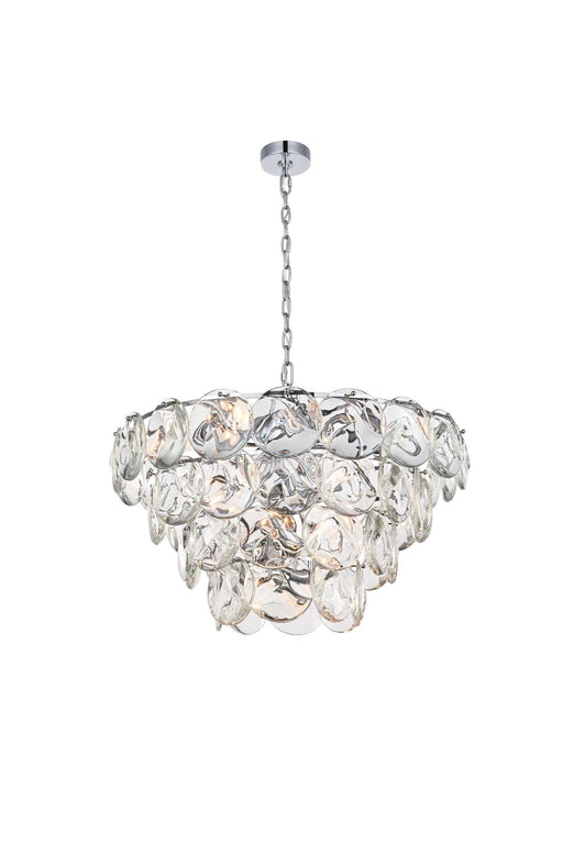 Charlotte 30" 21-Light Chandelier in Chrome And Clear