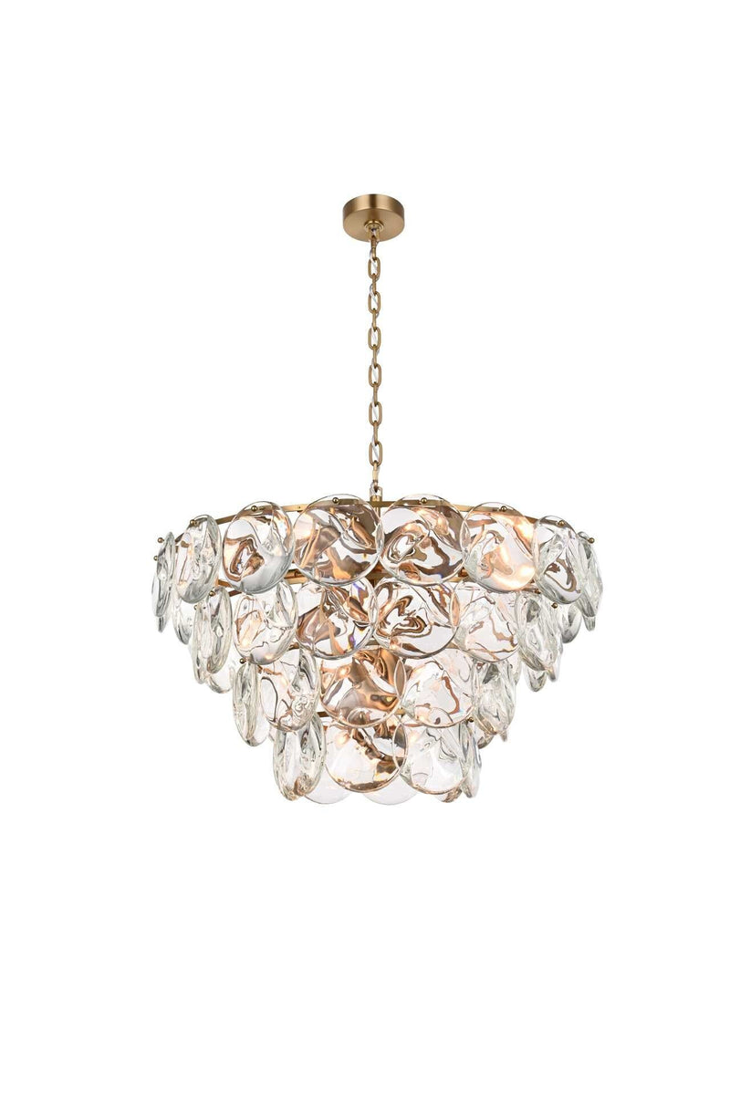 Charlotte 30" 21-Light Chandelier in Satin Gold And Clear