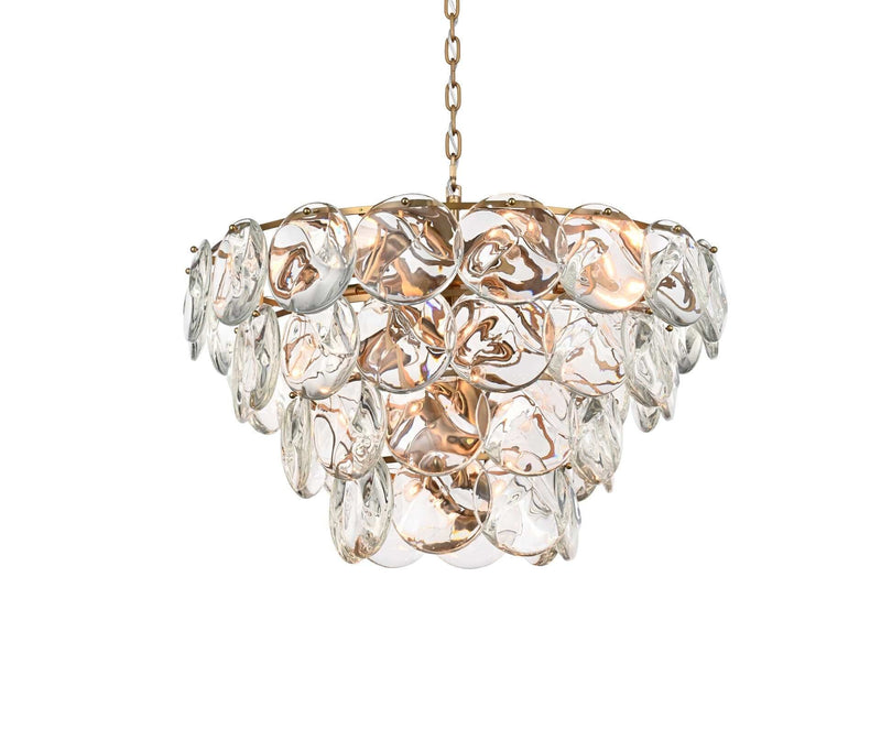 Charlotte 30" 21-Light Chandelier in Satin Gold And Clear