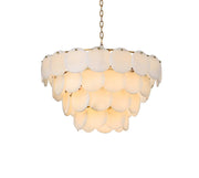 Charlotte 30" 21-Light Chandelier in Satin Gold And Frosted White