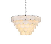 Charlotte 36" 29-Light Alabaster Chandelier in Chrome And Frosted White