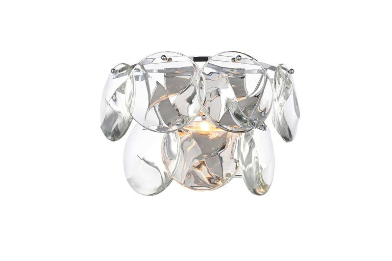 Charlotte 16" 3-Light Wall Sconce in Chrome And Clear