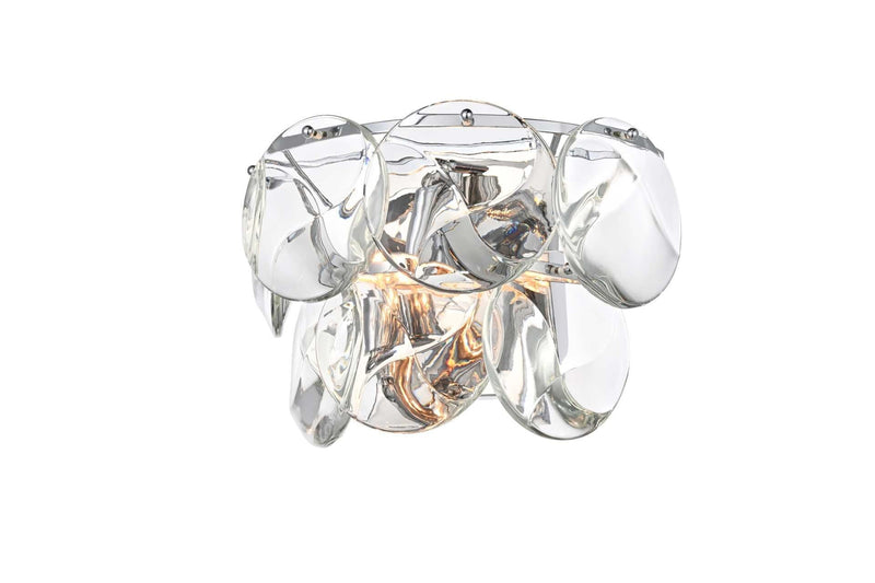 Charlotte 16" 3-Light Wall Sconce in Chrome And Clear