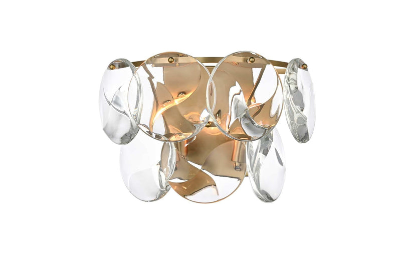 Charlotte 16" 3-Light Wall Sconce in Satin Gold And Clear