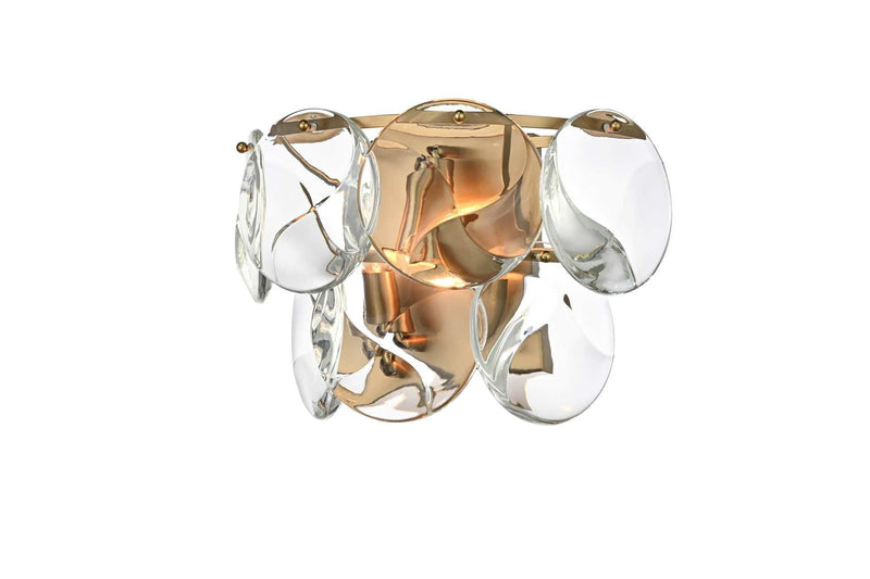 Charlotte 16" 3-Light Wall Sconce in Satin Gold And Clear