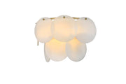 Charlotte 16" 3-Light Wall Sconce in Satin Gold And Frosted White