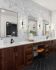 Harrison 1 Light 18" Vanity in Matte Black in a room setting