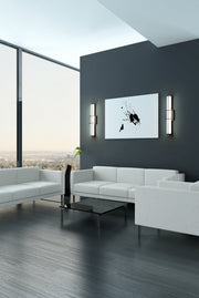 Harrison 1 Light 25" Vanity in Matte Black in a room setting