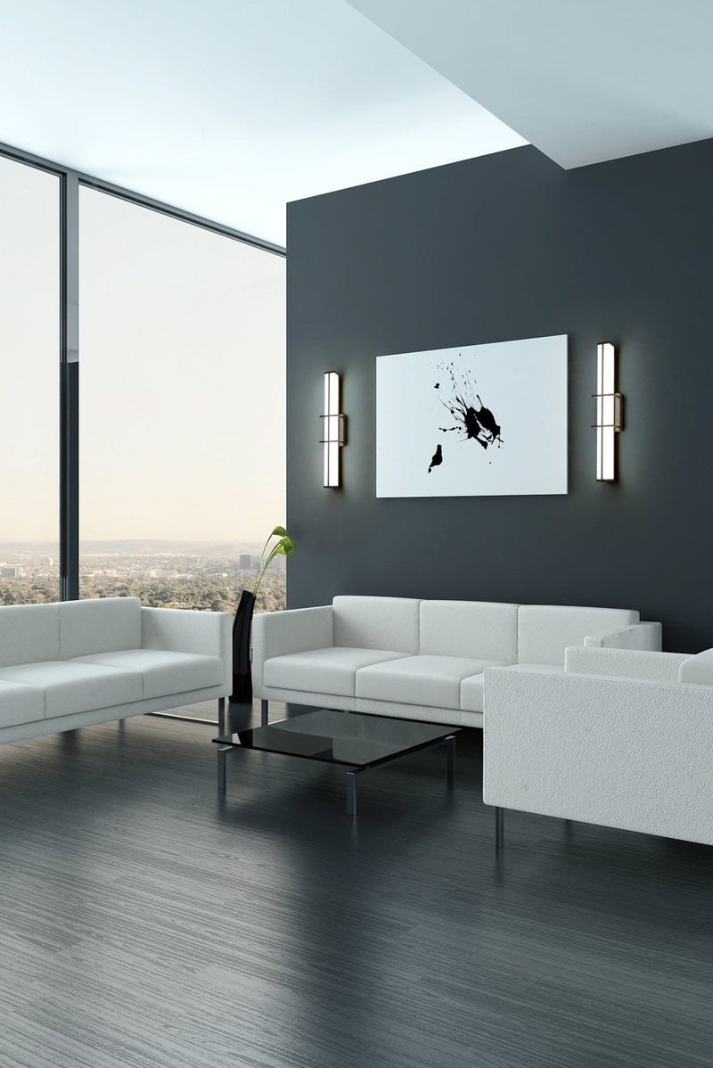 Harrison 1 Light 25" Vanity in Matte Black in a room setting