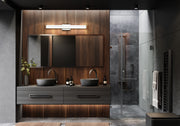 Harrison 1 Light 32" Vanity in Chrome in a room setting