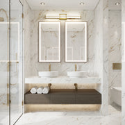 Harrison 1 Light 32" Vanity in Modern Gold in a room setting
