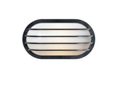 Bulwark 1 Light Oval Outdoor Wall Sconce in Black