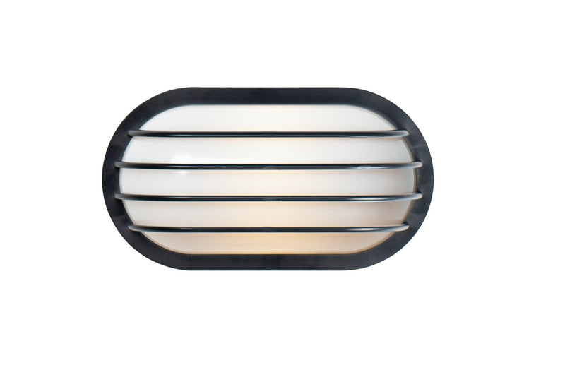 Bulwark 1 Light Oval Outdoor Wall Sconce in Black